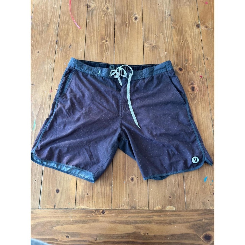 Vuori Mens Performance 4-Way Stretch Board Shorts Micro Dot Charcoal 32